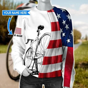 Riteņbraukšana Amerikā BMX Dirt Bike Cross-Country Customed 3D Drukas pelēkā vārna Cilvēks Sieviešu Outwear Rāvējslēdzēju Džemperi sporta Krekls Unisex-26
