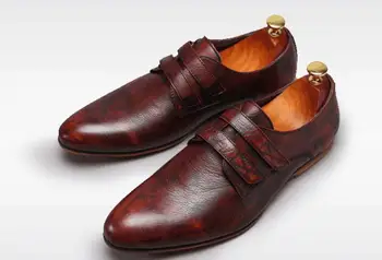 Roku darbs, itāļu Vīriešiem kurpes Retro Norādīja pirkstiem ikdienas apavi Modes Mokasīni kvīts par Ērtu Braukšanas kurpes vīriešiem