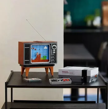 Saderīgs 71374 Super NES, Nintendo Entertainment System Modeļa Veidošanas Bloku Ķieģeļu Montāža TV Spēle Bērniem, dzimšanas dienu, Rotaļlietas, Dāvanas,