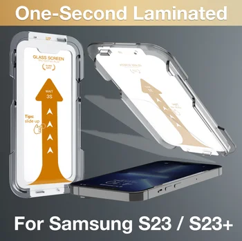 Samsung S23 Plus Ekrāna Aizsargs, Rūdīts Stikls SAG Galaxy aizsargstikls Auto-Atrodas Putekļus-Bezmaksas