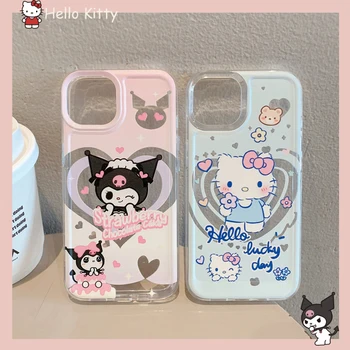 Sanrio kuromi iPhone gadījumā, Gudrs Hello Kitty iPhone 14 Pro Skaidrs, Karikatūra Gadījumā iPhone13 12 Pro Max pilnu wrap drop-pierādījums, mīksta gadījumā