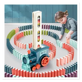 Saprātīga bērnu rotaļu domino jaunu tiešsaistes popularitāti jautri automātiskās palaišanas elektrisko vilcienu pārrobežu