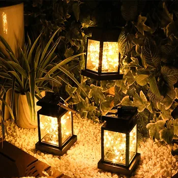 Saules Gaismas Dārzs Apdare, LED Laternu Lampas Āra Karājas Ūdensizturīgs Mirgot Sveču Gaismas Liesmu, kas Mirgo Gaismas