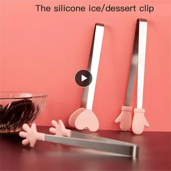 Silikona Mini Knaibles, Ledus Konfektes, Nerūsējošā Tērauda Virtuves Vārīšanai Salāti Maize, Kas Apkalpo Tong Mazo Palmu Silikona Klipu Virtuves Pincetes