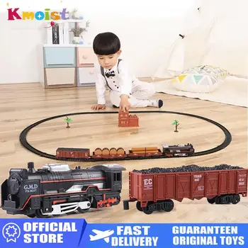Simulācijas Modelis, ar Elektrisko Vilcienu Bateriju Darbināmas Dzelzceļa Klasiskā Kravas Vilciena Lokomotīvju Playset Rotaļlietas Zēniem Bērniem Dāvanas