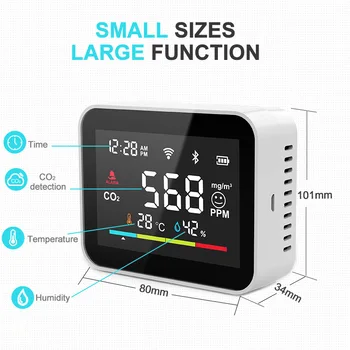 Smart Temperatūras Kontroles Sistēma Tuya smart wifi gaisa kaste co2 formaldehīda gaisa kvalitātes detektors bezvadu smart home