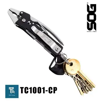 SOG TC1001 9in1 EDC Daudzfunkcionāls Keychain Kombinētais Instruments, Knaibles Izdzīvošanas Portatīvo Āra Ceļojuma Rīks