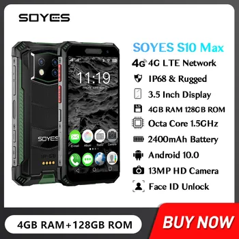 SOYES S10 Max Mini Izturīgs Viedtālrunis Android 10 Octa Core, 4 GB RAM atmiņa, 128GB ROM IP68 pirkstu Nospiedumu, Sejas ID Atslēgt RĀCIJAS Mobilo Telefonu