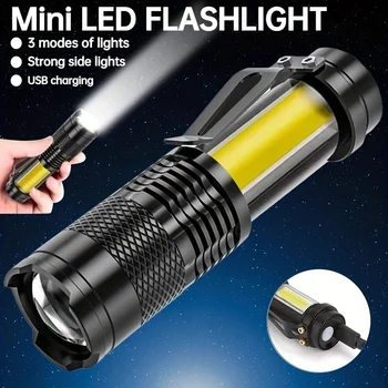 Spēcīgs LED Lukturīti Zoomable Lāpu Taktiskais Kabatas Lukturīti, Mini Lukturītis Ūdensizturīgs Lāpu Kempings Pārgājienu Zvejas