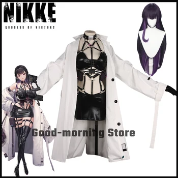 Spēle Nikke Mihara Cosplay Kostīmu Sexy Ādas Kostīmi Sieviešu parūka Mihara Cosplay Halloween Puse Apģērbs Pilns komplekts