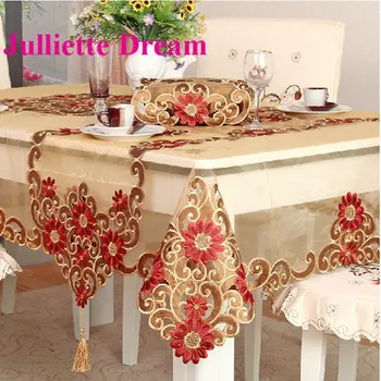 Super ablecloth Eiropas stila Izšūtu galdautu Ziedu elegants galdauti pusdienu galda/tējas galda carbinet segtu kāzu