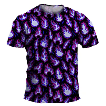 Super Cool Purpura Liesmas 3D Iespiesti Vīriešu T-krekls Ikdienas Topi, t-veida, Sporta zāle, Sporta Lielgabarīta T-krekli, Vīriešu, Cieši piegulošu Apģērbu