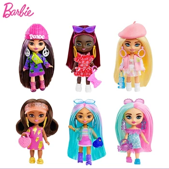 Sākotnējā Barbie Lelle Mini Mini Papildus Bjd Lelles Modes Apģērbu Stāvēt Meitenes 3.25 collu 1/12 Liels Matu Aksesuāri, Rotaļlietas Bērniem