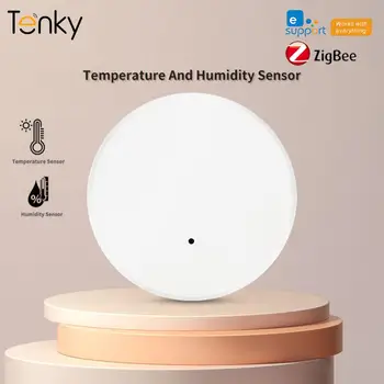 Tenky ZigBee Smart Temperatūras Un Mitruma Sensors Akumulatora Barošanu Iekštelpu T&H Detektoru Smart Home Drošība Darbā Ar EWeLink