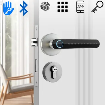 TTLOCK Digitālā elektroniskā slēdzene pirkstu nospiedumu durvju slēdzenes Biometrijas Paroli Keyless Entry Smart Durvju Rokturi atslēga Mājās visas durvis