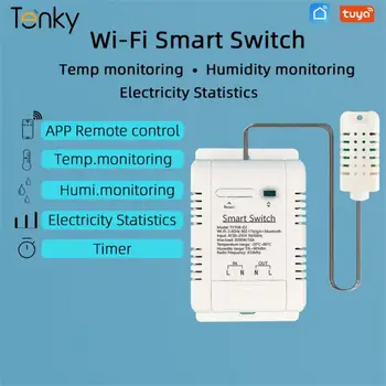 Tuya Tenky Wifi Smart Switch Temperatūra Mitrums Monitors Smart Home Bezvadu Tālvadības pults, Lai Android, IOS AC 85-255V 50/60HZ
