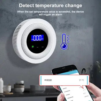 Tuya Wifi Dabas Gāzes Sensoru, Degošu Sadzīves Smart LPG Gāzes Signalizācijas Detektori, Noplūdes Sensors Ugunsdrošības Smart Home