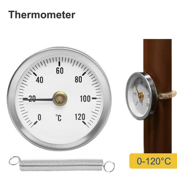 Tērauda Termometrs 0-120°C Karstā Ūdens Cauruļvadu Termometru, Skursteņu Caurules, Cepeškrāsns Grila Skalas Temperatūras Rādītājs Rīki