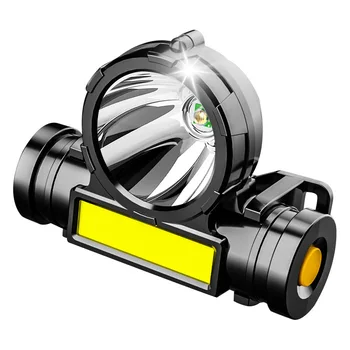Ultra Spilgti XPE+COB LED Lukturis USB Lādējamu Lukturu 3 Apgaismojuma Režīmi USB Lādējams Galvas Lukturis Ūdensizturīgs Galvas Lukturītis