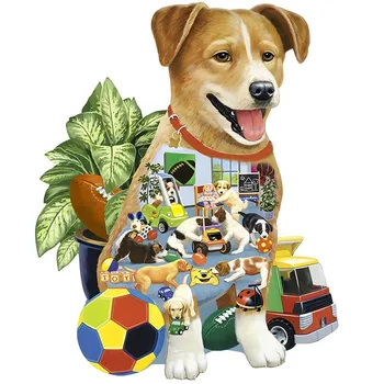 Unikālo Dzīvnieku Formas Koka puzle Bērniem Suns Autobusu Bumbu Playhouse Pieaugušo Modes Amatniecība Dāvanu Dizaina Izglītības Rotaļlieta