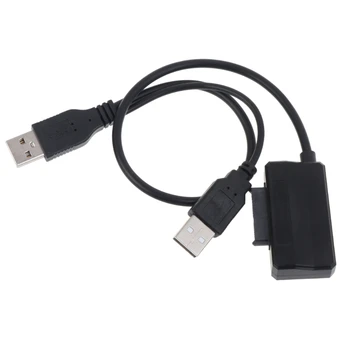 USB 2.0 6+7 13Pin Slim - Kabelis ar Ārējo USB2.0 Barošanas Vadu Grāmatiņa DVD-ROM CD-ROM ODD