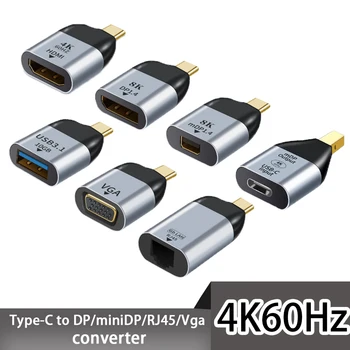 USB C HDMI-saderīgam Dp Mini Dp Vga Adapteris, USB C Tipa HDMI Kabeli saderīga 4KConverter Samsung Huawei P30