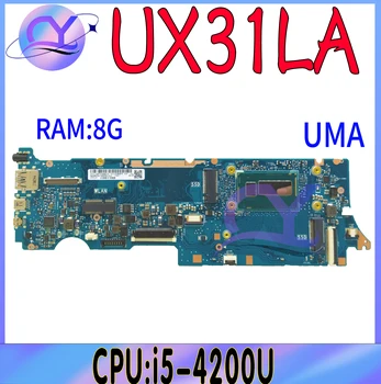 UX31LA Mainboard Par ASUS UX31L UX31LA BX31LA Klēpjdators Mātesplatē Ar i5-4200U CPU 4G/8G-RAM 100% Testa OK