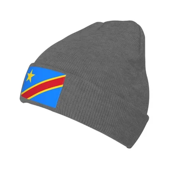 Valsts Karoga Kongo Demokrātiskā Republika Adīt Cepuri Klp Trikotāžas Beanie Cepure Beanies Klp Unisex Hipster