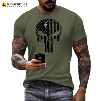 Vasarā Karstā Pārdošanas Vīriešu 3D Druka T-krekls ar Īsām Piedurknēm Modes Gadījuma Zaļā Armija T Krekls Harajuku Streetwear Lielgabarīta T 6XL