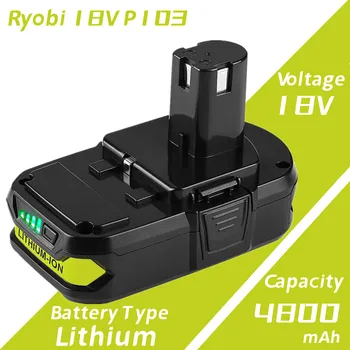 Verbesserte 4,8 ah surogātu ryobi 18 v lítio-batterie, kompatibel mit ryobi 18 volti um + mais p107 p108 p102 p103 p104p105 p109