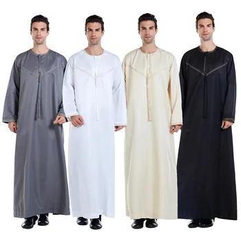 Vīriešu Apģērbs Ir 2021. Modes Musulmaņu Abaya Ramadāna Jilbab Khimar Arābu Kleita Turcijas Vīriešu Apģērbu Kaftan Marokas Hijab Ilgi Drēbes