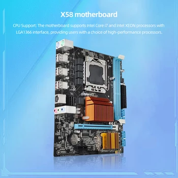 X58 LGA1366 Galveno PC Valdes Atbalstu DDR3 RAM Atmiņas par Xeon galda Datoram (Mainboard) DDR3 1333 SATA PCI-E 16X Grafisko Karšu Slots