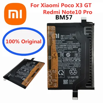 Xiao Mi 100% Oriģināls BM57 Tālruņa Akumulatora Xiaomi Poco X3 GT / Redmi Note10 Pro 5000mAh Augstas Kvalitātes Rezerves Akumulatoru