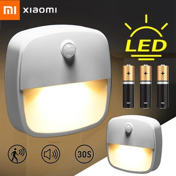 Xiaomi Kustības Sensors, Gaismas Bezvadu LED Nakts Apgaismojums, AAA Bateriju Darbināms Guļamistabas Sienas, Kāpnes, Skapis Eju Ķermeņa Indukcijas Lampas