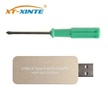 XT-XINTE M2 SATA SSD Gadījumā USB3.0 Tipa A M. 2 SSD Kameras Taustiņu B, lai NGFF 2230 2242 SATA HDD Cieto Disku, Ārējā Kaste
