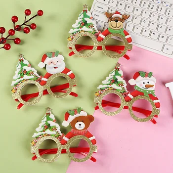 Ziemassvētku Rotājumi Brilles Santa Claus, Sniegavīrs Lācis Ziemassvētku Dāvanu Brīvdienu Piederumi Puse Radošās Brilles Rāmis Svētku Dāvanu
