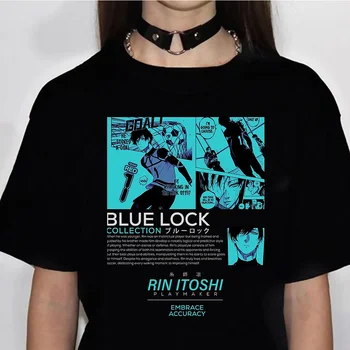 Zila Bloķēšanas Bluelock Tee sieviešu Y2K harajuku smieklīgi tshirt meitene harajuku apģērbi