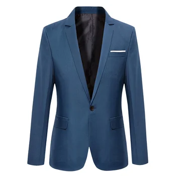 Zilā Vīriešiem Bleizeri Darbā Biroja 2023 Vīriešiem Tuxedos par Formālu Gadījumos Kabatas Mētelis Bleizeri, Vīriešu Pasūtījuma Vīriešu Biznesa Slim Bleizeri
