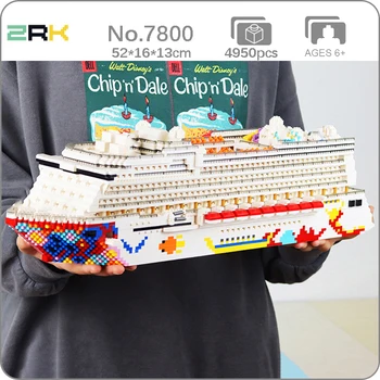 ZRK 7800 Luksusa Okeāna Laineris Sapņu Kruīza Kuģa Zivju Baseins Laivu Modelis DIY Mini Dimanta Bloki, Ķieģeļi Celtniecības Rotaļlietu Kaste Nr.