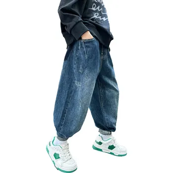 Zēni Gadījuma Jeans Pavasara Rudens Karikatūra Modelis Bikses 2023 Jaunu Modes Bērni Brīvs Bikses Lielo Zēnu Drēbes 6 8 10 12 14Yrs