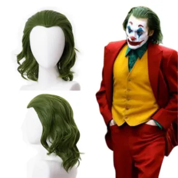 Ātra Piegāde Joker Cosplay Parūka Arthur Fleck Joker Parūka Cirtaini Zaļā Sintētisko Matu Šausmu Biedējošu Klauns Cosplay Prop parūka cilvēku matiem