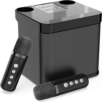 Ģimenes KTV Audio noteikt Dual Bezvadu Mikrofons ar Integrēto Mašīna Āra Portatīvo Karaoke Bluetooth Skaļrunis Kastē Piederumi