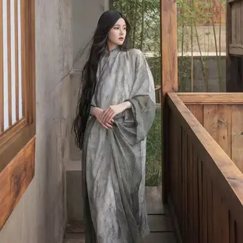 Ķīnas Hanfu Kleita 2gab Uzlabota, Moderna Stila Tradicionālo Zaudēt Zaļā Kleita+ Baltās Drēbēs 2gab Komplekti Plus Izmērs 2XL