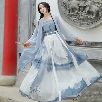 Ķīniešu Stilā Hanfu Kleita Iestatīts Seno Dziesmu Dynasty Drukāt Pasaku Kleitas, Sievietēm, Eleganta Tradicionālo Cosplay Princese Deju Tērpi