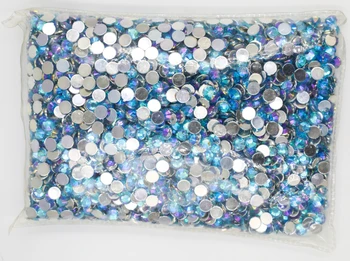 Ūdens Zila AB Krāsu 1.5~10mm ar Plakanu Aizmuguri Apaļa Akrila Rhinestones Pērles / mākslīgus dārgakmeņus ,3D Akrila Nagu Art / Apģērbu Dekorēšana
